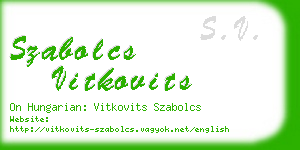 szabolcs vitkovits business card